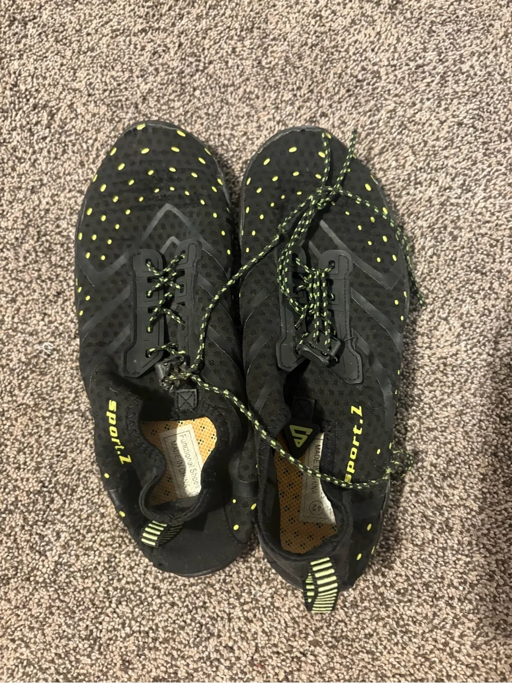 Black and Neon Yellow Water Shoes